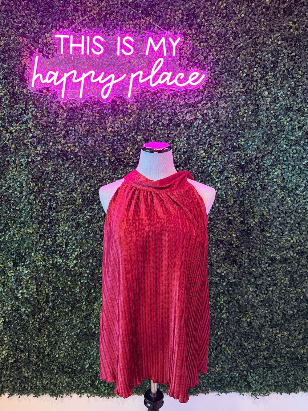 NWT Entro Pleated Halter Swing Top